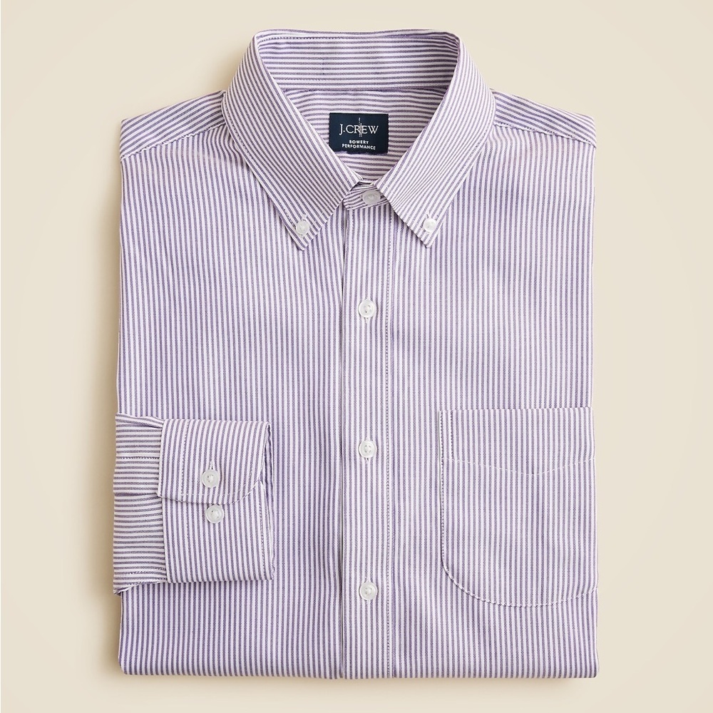 J Crew Bowery performance stretch oxford shirt with button-down collar CP682